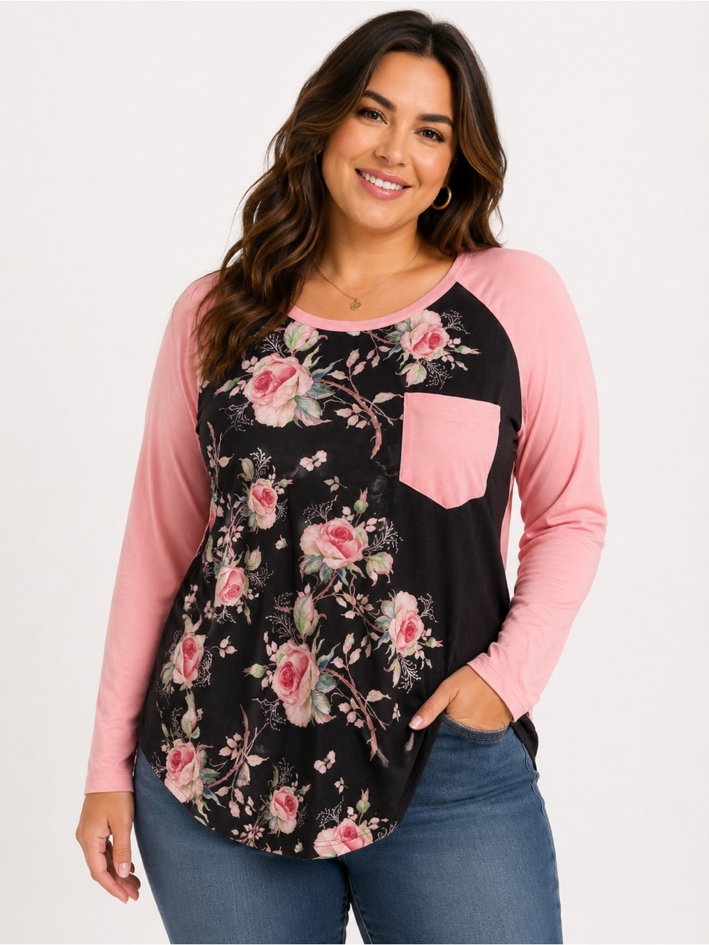 Lily Floral Boho Long sleeve Top, Size 1X, NWT